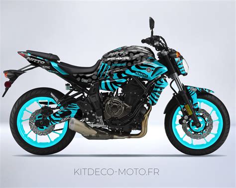 Kit déco Yamaha MT 07 Tiger Cyan Boutique Kit Déco Moto