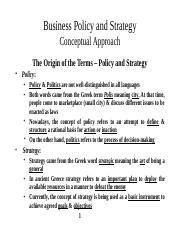 Business Policy And Strategy 1 Ppt Business Policy And Strategy