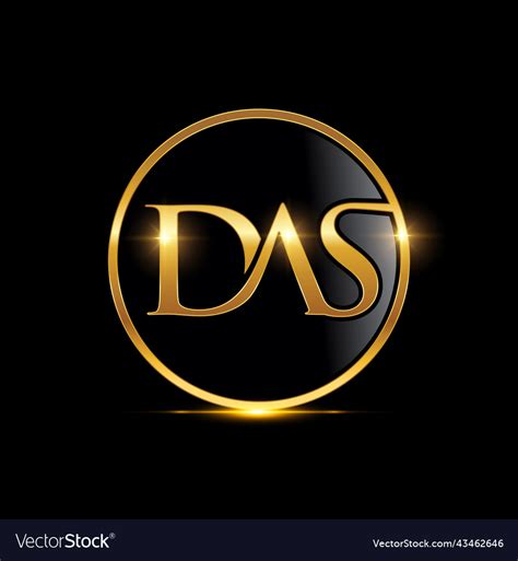 Golden das monogram initial logo Royalty Free Vector Image