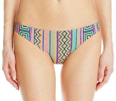 Hobie Womens Juniors Patched Together Skimpy Hipster Bikini Bottom Size