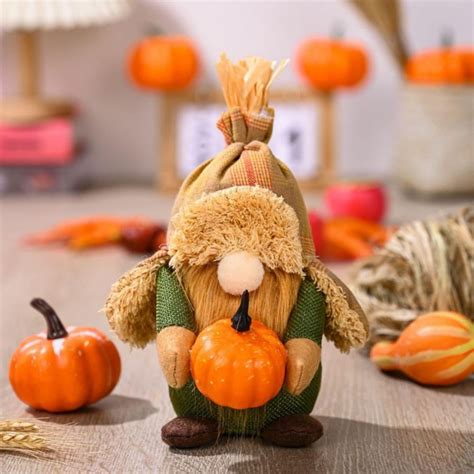 Fall Gnome Figurines Pumpkin Sunflower Swedish Elf Dwarf Plush