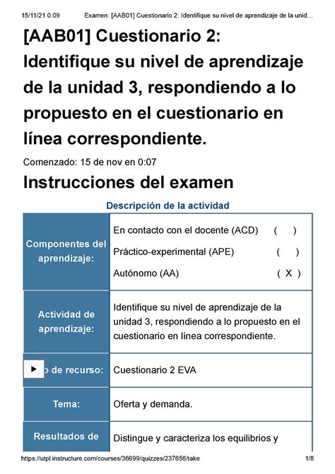 Fundamentos De Economia Aab Cuestionario Identifique Su Nivel De