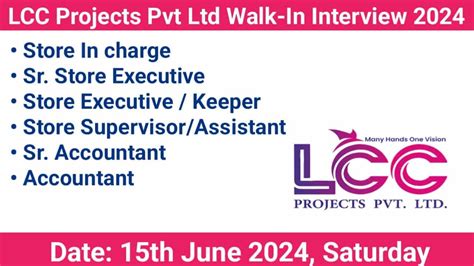 LCC Projects Pvt Ltd Mega Walk In Interview For Ongoing Projects Of MP