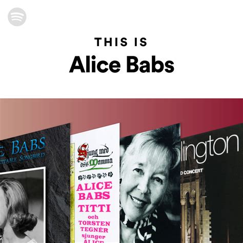 Cl Bpm De La Playlist This Is Alice Babs Par Spotify Musicstax