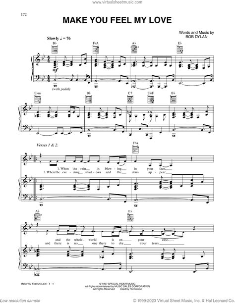 Adele Make You Feel My Love Sheet Music For Voice Piano Or Guitar