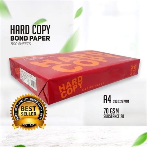 Hard Copy Bond Paper A Size Gsm Substances Sheets Per Ream