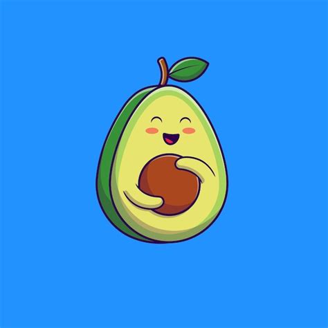 Lindo aguacate dibujos animados vector iconos ilustración Vector Premium