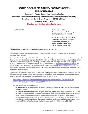 Fillable Online Notice Of Public Hearing Proposed CDBG Grant