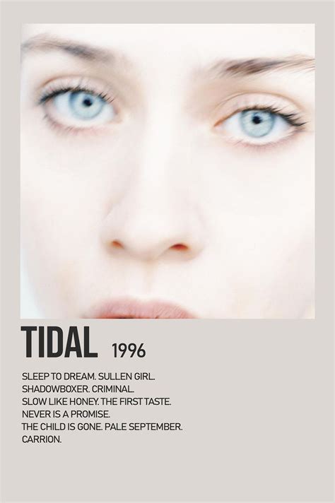 Tidal By Fiona Apple Minimalist Album Poster | Wall art decor prints ...