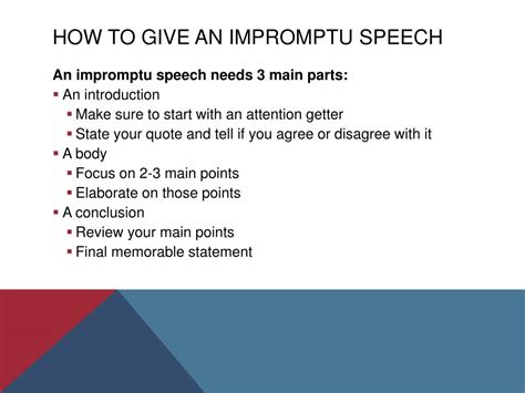 Ppt Impromptu Speaking Powerpoint Presentation Free Download Id