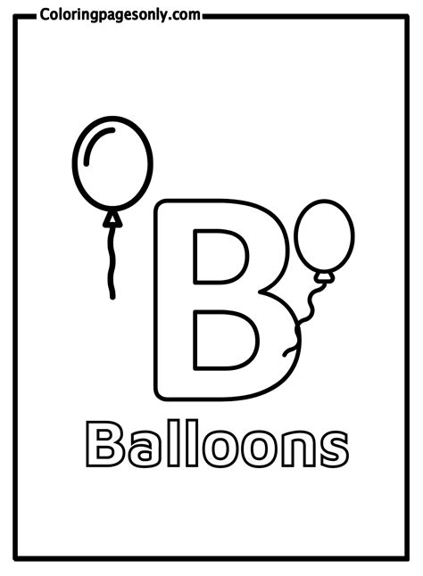 Letter B Met Ballonnen Kleurplaten Gratis Kleurplaten Om Te Printen