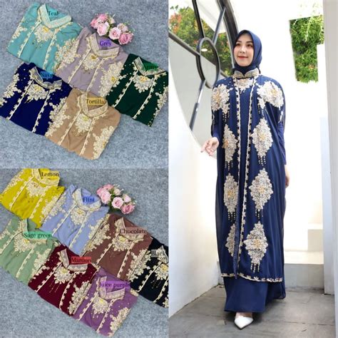 Jual Ready Stok Gamis Kaftan Alya Ceruty Beby Dool Original Shopee