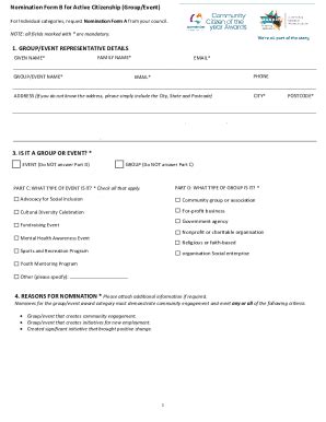 Fillable Online Society Nomination Form Fill Online Printable