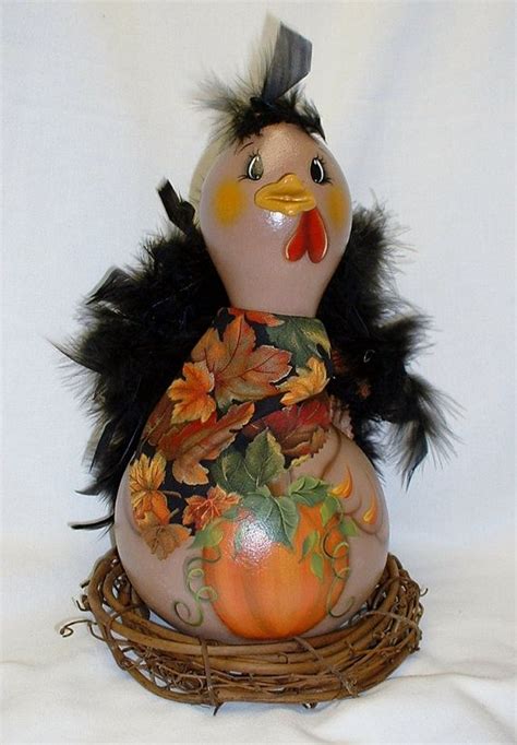 Thanksgiving Turkey Gourd Hand Painted Etsy Hand Painted Gourds