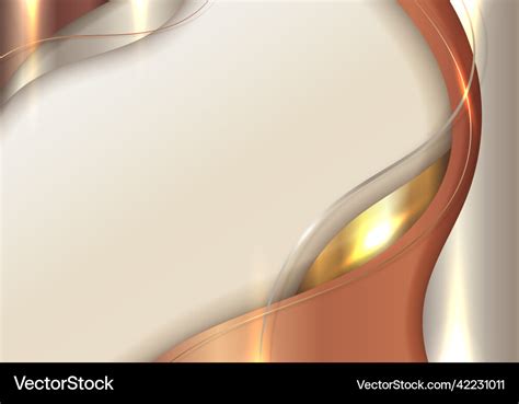 Abstract Template D Elegant Golden Wave Shape Vector Image