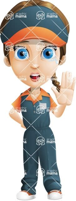 Female Delivery Service Worker Cartoon Vector Character Goodbye