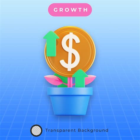 Premium PSD 3d Investment Growth Illustration