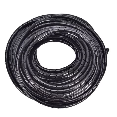 6MM OUTSIDE DIA 17M PE Polyethylene Spiral Cable Wire Wrap Tube Black B