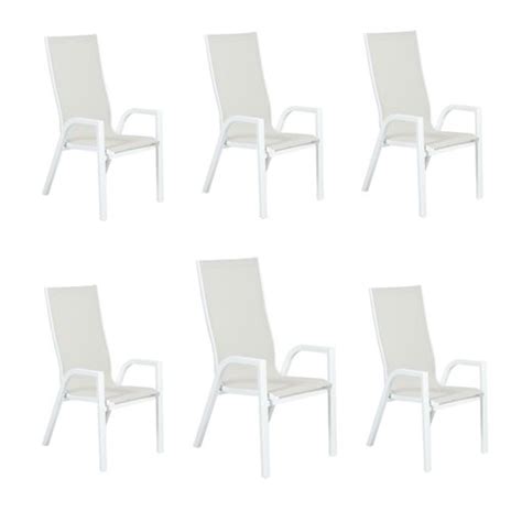 Pack 6 Sillones Prácticas Dimensiones Para Exterior Aluminio Y