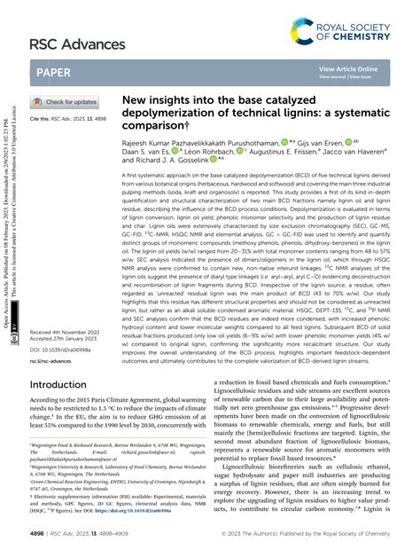 PDF New Insights Into The Base Catalyzed Depolymerization Of