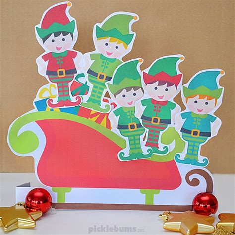 Five Little Elves Song - Free Printable Puppets - Picklebums