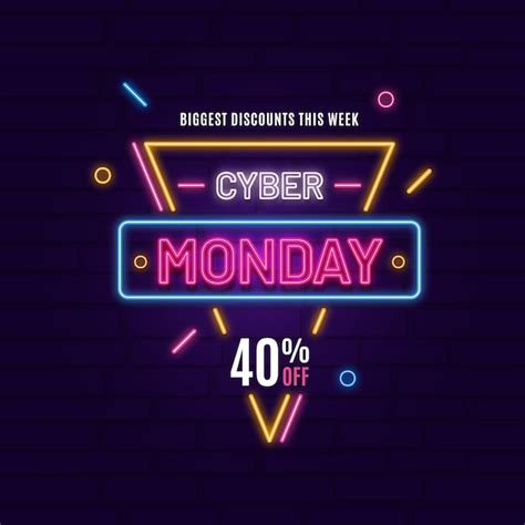 Free Vector Neon Cyber Monday Banner