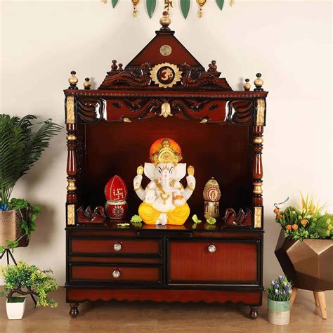 Buy Dzyn Furnitures Divine Space Large Home Wooden Temple Pooja Big