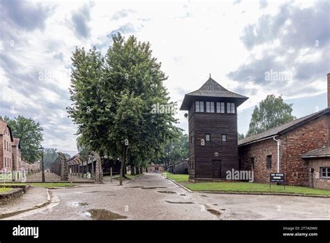 Oswiecim Poland July Watch Tower Memorial And Museum