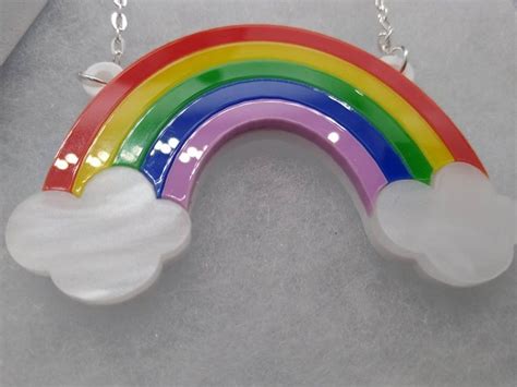 Rainbow Necklace Rainbow Necklace Pride Necklace Gay Pride Etsy