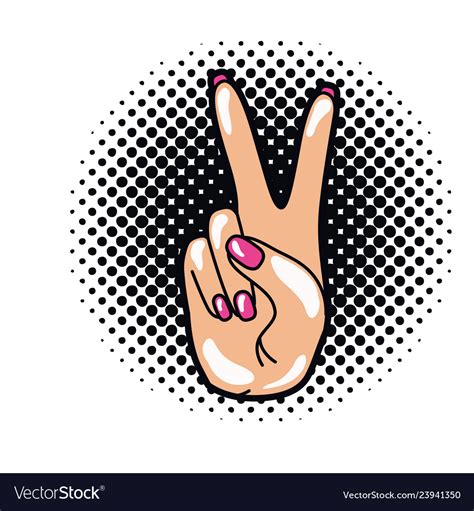 Hand With Peace Sign And Love Pop Art Royalty Free Vector