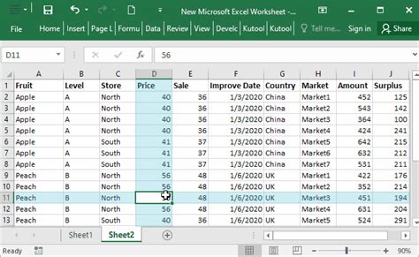 Easily reading / viewing a large number of rows and columns in Excel