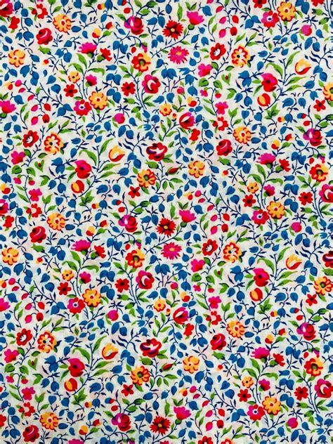 A Gorgeous Blue And Red Discontinued Nora Cosima Liberty Tana Lawn 13x