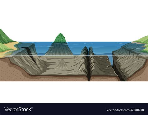 Mariana Trench Undersea Landscape Royalty Free Vector Image