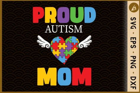 Proud Autism Mom Autiwsm Heart Puzzle Graphic By Liltwas · Creative Fabrica