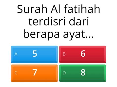 Soal PAI Materi Surah Alfatihah Quiz