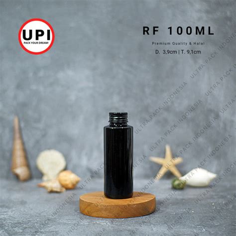 Jual BOTOL PET RF 100ML HITAM TUTUP ULIR ALUMINIUM HITAM Kota