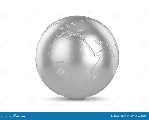 Silver World Globe Stock Illustration Illustration Of America 135342837