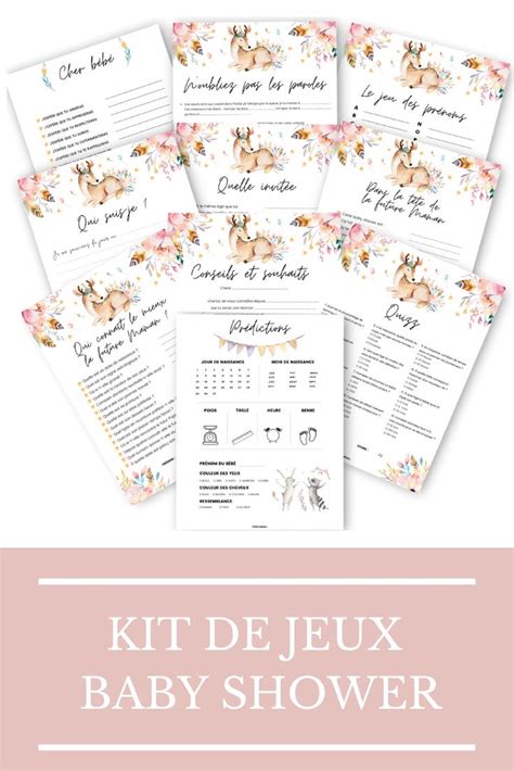 Jeux Baby Shower Cartes Jeux Participantes Cartes