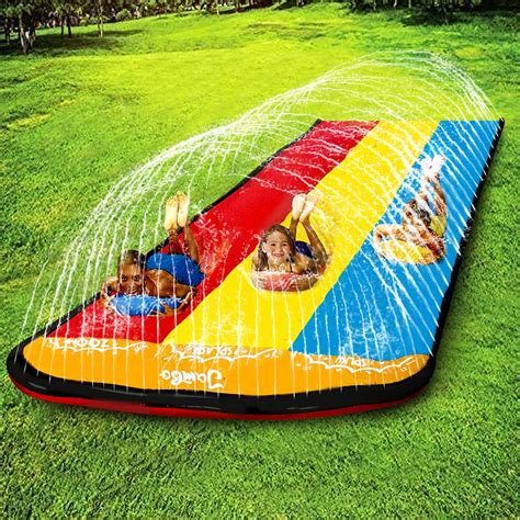 Jambo Triple Lane Slip Splash And Slide For Backyards Water Splash Slide Waterslide With 3