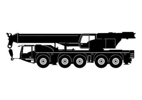 Mobile Crane Vector Hd Images Silhouette Of Heavy Telescopic Mobile