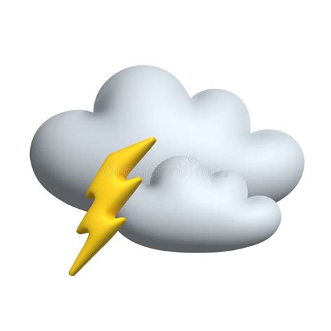 Cloud and Lightning. 3d Vector Icon. Cartoon Minimal Style Stock ...