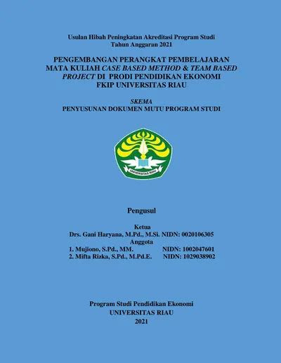 Pengembangan Perangkat Pembelajaran Mata Kuliah Case Based Method