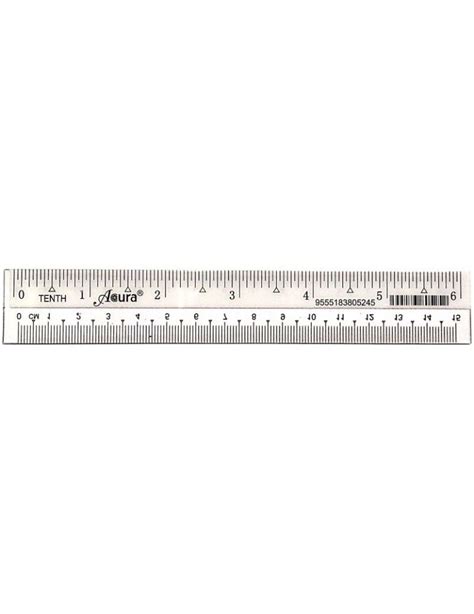 Straight Plastic Ruler 6" (short) 15 cm