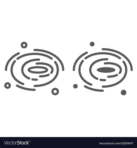 Black Hole Line And Glyph Icon Cosmos Space Vector Image