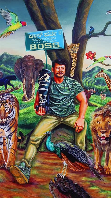 D Boss Wild Life Background Art Work Actor Darshan Thoogudeepa Hd