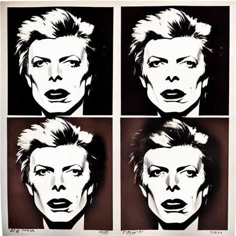 Individual David Bowie Silk Screen Portrait Andy Stable Diffusion