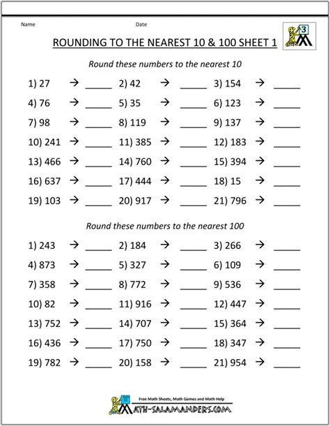 Rounding Worksheets Rd Grade Printable Worksheet Restiumani Resume