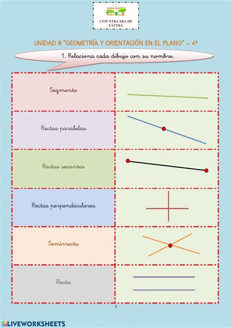 Rectas, semirrectas y segmentos ficha | Math, Education, Mathematics