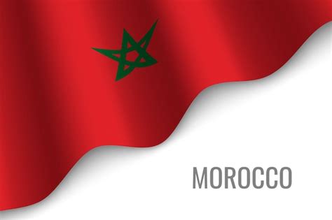 Agitant Le Drapeau Du Maroc Vecteur Premium