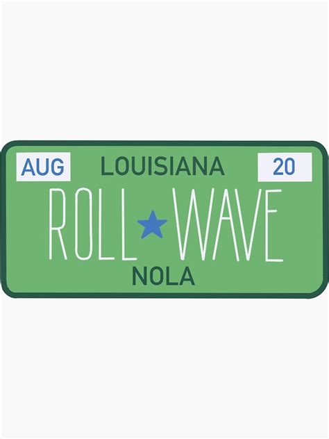 Green Wave License Plate Sticker For Sale By Evelyn Roth Redbubble